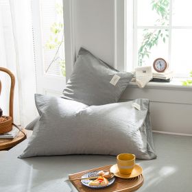 Pastoral Style Full Cotton Pillowcase (Option: Iceberg Gray-30x50cm)