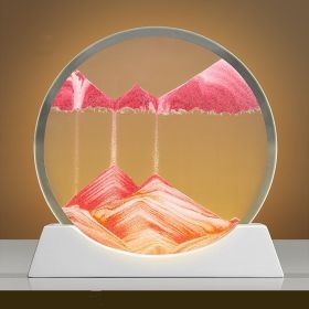 Creative New Quicksand Painting Small Night Lamp Living Room Bedroom Abstract Rotary Desktop Decoration (Color: Red)