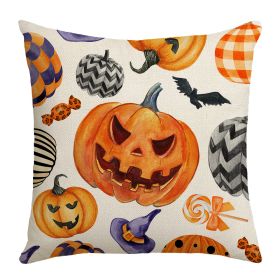 Home Wansheng Party Decoration Cartoon Car Pumpkin Printing Sofa Pillow Cases (Option: XM2534 Style-45 X45cm Without Pillow)