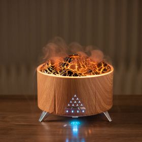 Top Sale Flame Aroma Diffuser Air Humidifier Home Aromatherapy Fire Ultrasonic Essential Oil Diffuser With Bluetooth Speaker White Noise (Option: Wood-PSE)