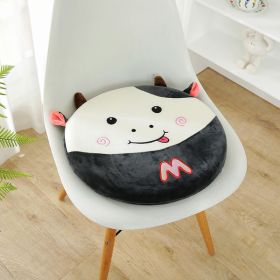 Cute Cow Toy Plush Cartoon Sofa Office Waist Cushion Bed Head Backrest Cushion (Option: Black Cow-40x40x4cm)