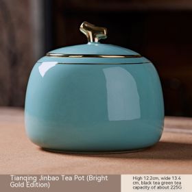 Tea Pot Ceramic Empty Can Storage Sealed Household (Option: Tianqing Jinbao Tea Canister-230g)