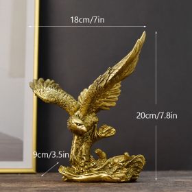 NORTHEUINS American Resin Golden Eagle Statue Art Animal Model Collection Ornament Home Office Desktop Feng Shui Decor Figurines (Color: Falcon)