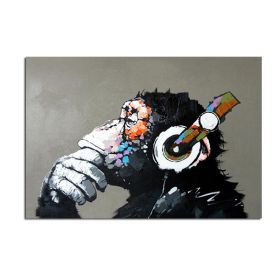 Handmade Abstract Oil Painting Top Selling Wall Art Modern Minimalist Gorilla Picture Canvas Home Decor For Living Room Bedroom No Frame (size: 100X150cm)