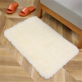 1pc, Luxury Soft Plush Shaggy Area Rugs for Bedroom, Living Room, and Nursery - Non-Slip, Washable (Color: Beige White, size: 19.69*31.5inch)