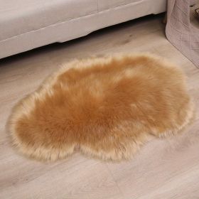 1pc, Fluffy Cloud Plush Rug - Soft Faux Fur Bedroom Decoration, Machine Washable, Funny Doormat, Nursery Decor, Throw Rugs for Home Decor (Color: Khaki, size: 23.62*35.43inch)