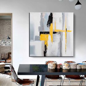 Hand Painted Oil Paintings Black and white gold Modern Abstract Oil Paintings On Canvas Wall Art Decorative Picture Living Room Hallway Bedroom Luxuri (Style: 1, size: 80x80cm)