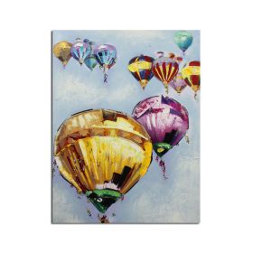 Ha's Art Top Selling Handmade Abstract Oil Painting Wall Art Modern Minimalist Hot Air Balloon Picture Canvas Home Decor For Living Room Bedroom No Fr (size: 60X90cm)