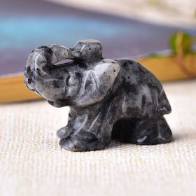 1PC Natural Crystal Amethyst Elephant Obsidian Animals Stone (Color: Black Labradorite, size: 1.5inch)