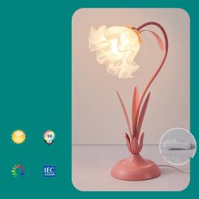 Bedside Flower Minimalist Creative Lily Of The Valley Flower Desk Lamp (Option: Red-Light source free-220V US)