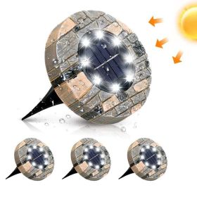 8led Stone Solar Underground Light (Option: 8 Lights White Light-4pcs)