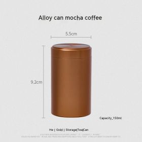 Titanium Aluminum Alloy Tea Box Storage Portable Small Tea Jar (Option: Mocha Coffee-55x92mm)