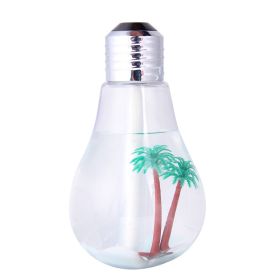 Creative Small Night Lamp Micro Landscape Atomizer Usb Mute Small Colorful Bulb Humidifier (Color: Silver)