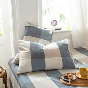 Pastoral Style Full Cotton Pillowcase (Option: Light Coffee Blue-40x60cm)