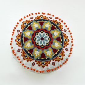 Moroccan Ethnic Style Hand-embroidered Round Pillow Cover (Option: 45cm Single Pillowcase-Alisa D)