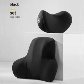 Office Waist Backrest Integrated Ergonomic Cushion (Option: Black-340x425x60mm)