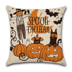 Halloween Cartoon Linen Throw Pillowcase (Option: 4 Style-45x45cm)