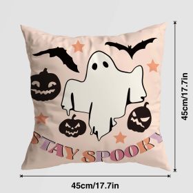 Halloween Pumpkin Castle Pillow Cover (Option: 45x45cm-J001 Without Pillow Core)