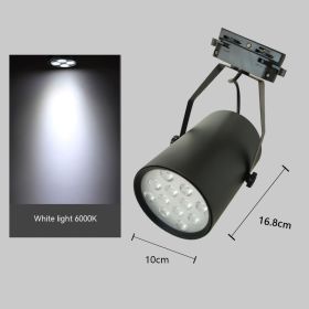 LED Track Spotlight Track Lamp 12 W18W Clothing Store Background Wall Open-mounted Slide Spotlight Super Bright (Option: Neutral Light-12W Black Shell)