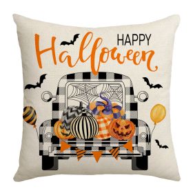 Home Wansheng Party Decoration Cartoon Car Pumpkin Printing Sofa Pillow Cases (Option: XM2533 Style-45 X45cm Without Pillow)