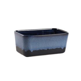 Kiln Baked Butterboat Rectangular Western Style With Lid Butter Storage Box Set (Option: Blue-Complete Set)