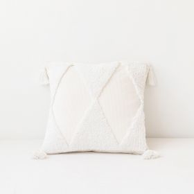 Corduroy Geometric Rhombus Triangle Tufted Embroidered Tassel Pillow Model Room Sofa Cushion Cover (Option: E-45x45cm Without Pillow Core)