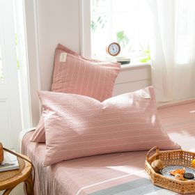 Pastoral Style Full Cotton Pillowcase (Option: Cardamom Pink-40x60cm)