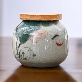 Hand Drawn Ge Kiln Tea Jar (Option: 04 Style)