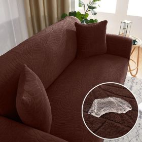 Sofa Cover Elastic All-inclusive Single Double Slipcover Dust Lazy Slipcover (Option: Dark Coffee-4seats235 300cm)