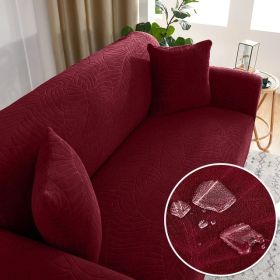 Sofa Cover Elastic All-inclusive Single Double Slipcover Dust Lazy Slipcover (Option: Wine Red-4seats235 300cm)