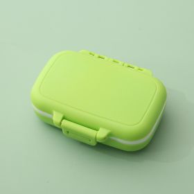 Portable Mini Three-compartment Small Medicine Box (Option: Light Green-80X65X25mm)