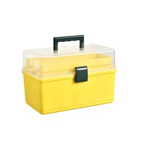 Multi-layer Foldable Portable Pill Box (Option: Mango Yellow-Large Thickened)