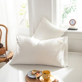 Pastoral Style Full Cotton Pillowcase (Option: White-48x74cm)