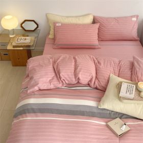 Fashion Simple Cotton Washed Pillowcase (Option: Cardamom Pink-A Pair Of Pillowcases 48x74)