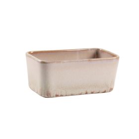 Kiln Baked Butterboat Rectangular Western Style With Lid Butter Storage Box Set (Option: Camel-Complete Set)